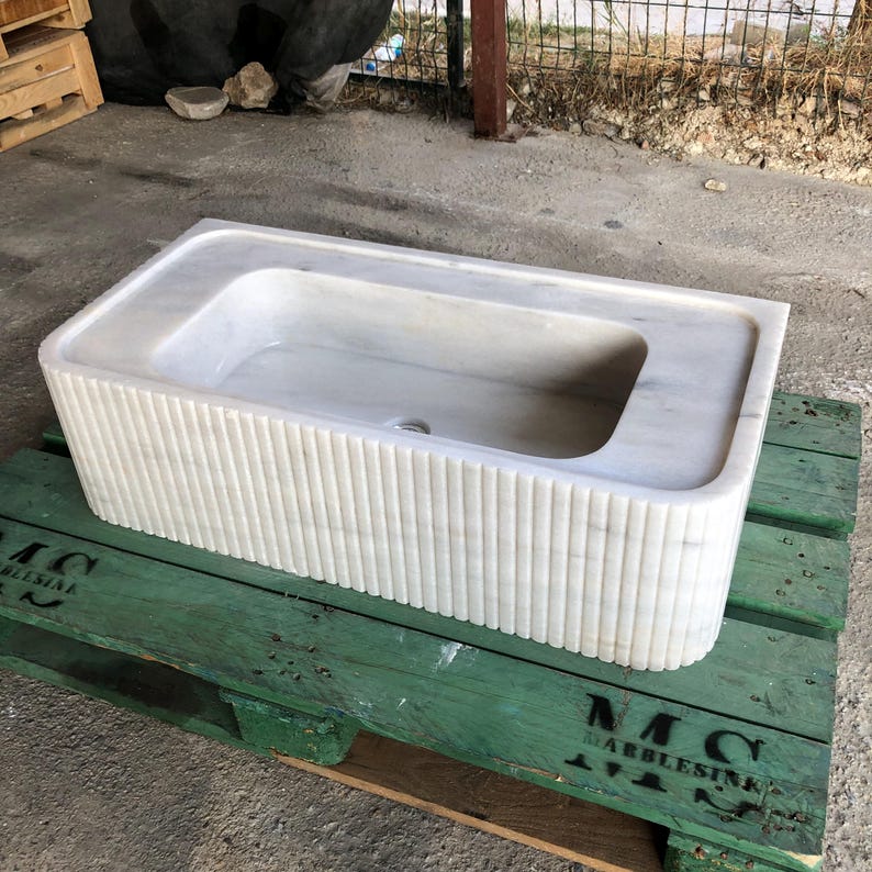 Elegant Bathroom Sink Wall Mount Marble Sink Marble Bathroom Sink Powder Room Sink Top Natural Stone Carrara Marble Sink Custom Vanity