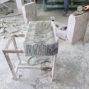 Lilac Marble Handmade Sink - Custom Wall-Mount Vessel Sink