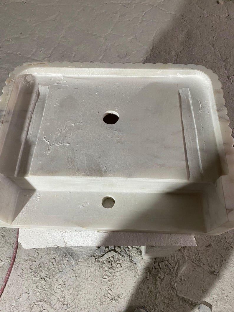 Calacatta Viola Marble Sink Handmade Wall Mounted Bathroom Vanity Basin Luxury