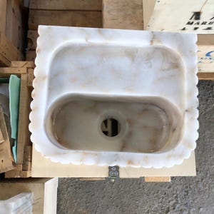 Calacatta Viola Marble Sink, Wall Mounted Bathroom Vanity, Mini Vanity Sink, Luxury Bathroom Vanity Sink