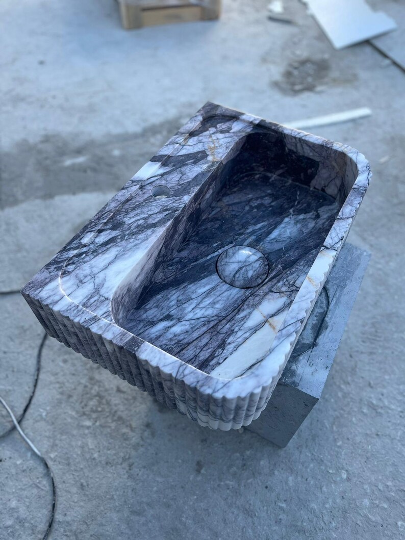 Elegant Bathroom Sink Wall Mount Marble Sink Marble Bathroom Sink Powder Room Sink Top Natural Stone Carrara Marble Sink Custom Vanity