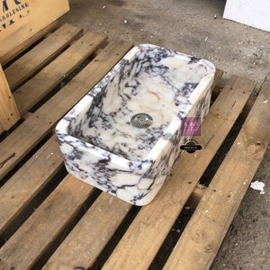 Elegant Bathroom Sink Wall Mount Marble Sink Marble Bathroom Sink Powder Room Sink Top Natural Stone Calacatta Marble Sink Custom Vanity