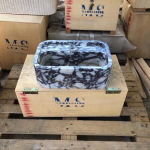 Elegant Bathroom Sink Wall Mount Marble Sink Marble Bathroom Sink Powder Room Vanity Top Natural Stone Calacatta Marble Sink Custom Vanity