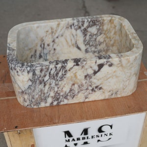 Calacatta Gold marble sink wall mount marble sink marble bathroom sink powder room sink custom vanity top custom marble sink