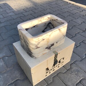 Calacatta Viola Marble Sink, Custom Order Marble Sink, Marble Washbasin, Powder Room sink, Hand Carved Sink, Wall Mounted Sink