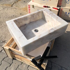 Calacatta Gold Marble Sink, Stone Sink, Hand Carved Sink, Marble Sink, Round Corner, Wall Sink, Rare Find, Special Order Sink, Sink Vanity Wall Mounted sink, marble sink vanity, marble sink basin, sink calacatta viola, grooved Front, Sinks for Kitchen, Sinks For Bathroom, Sinks on a Stand, Sinks and Vanities, Sinks for Vanity, Sink With Backsplash, Sinks With Vanity, Wall Hanging