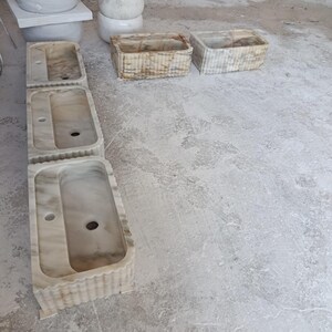 marble bathroom sink, countertop sink, stone bathroom sink, scrubber mounted sink, oval marble sink, custom design sink, white marble sink, natural stone sink, modern marble sink, handmade stone sink, calacatta marble sink, luxury bathroom sink, ribbed sink, Calacatta Macchia Vecchia Marble Sink, Bathroom Vanity