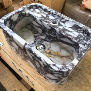 Elegant Bathroom Sink Wall Mount Marble Sink Marble Bathroom Sink Powder Room Vanity Top Natural Stone Calacatta Marble Sink Custom Vanity