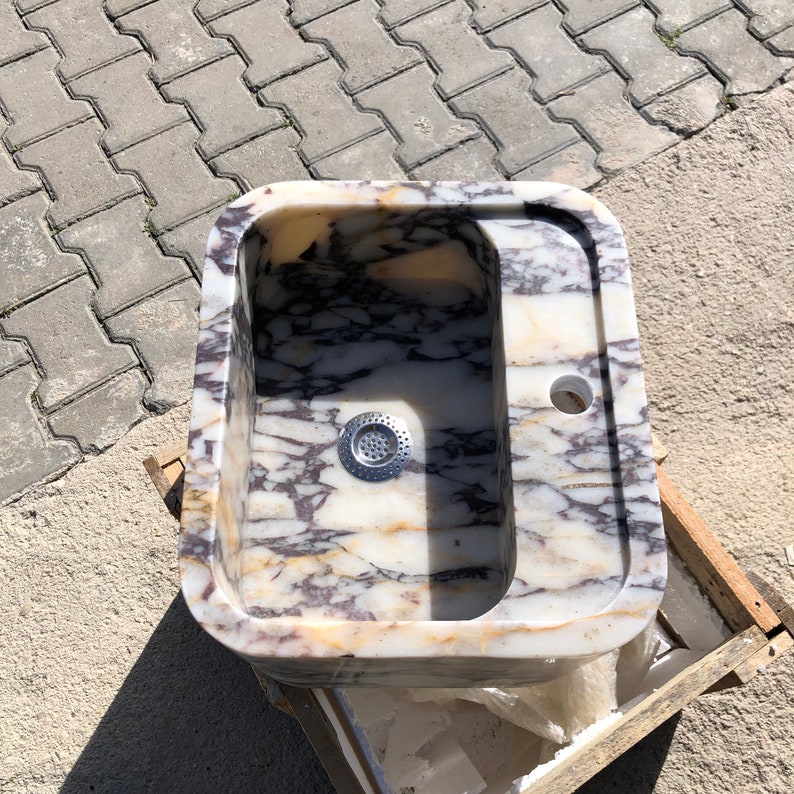 Calacatta Marble Sink, Sink For Bathroom, Marble calacatta vagli Sink, Luxury Sink , Wall Mount Sink , Natural Stone, Stone Bathroom Vanity