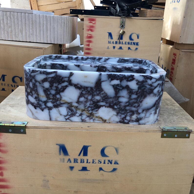 Elegant Bathroom Sink Wall Mount Marble Sink Marble Bathroom Sink Powder Room Vanity Top Natural Stone Calacatta Marble Sink Custom Vanity