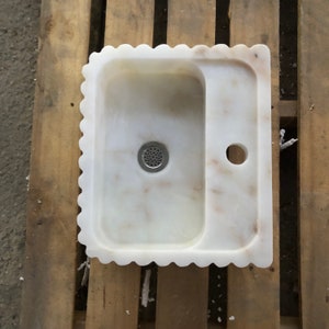 Marble Vessel Sink, Handmade, Small Rectangle Design with or without Faucet Hole, Sleek and Modern Washbasin for Bathroom
