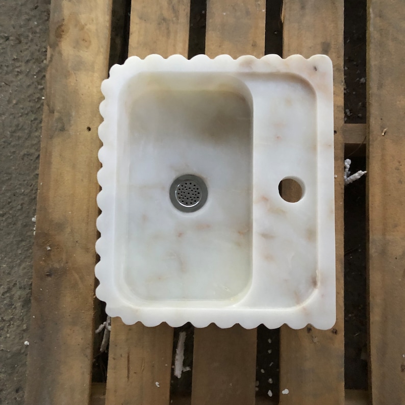 Marble Vessel Sink, Handmade, Small Rectangle Design with or without Faucet Hole, Sleek and Modern Washbasin for Bathroom