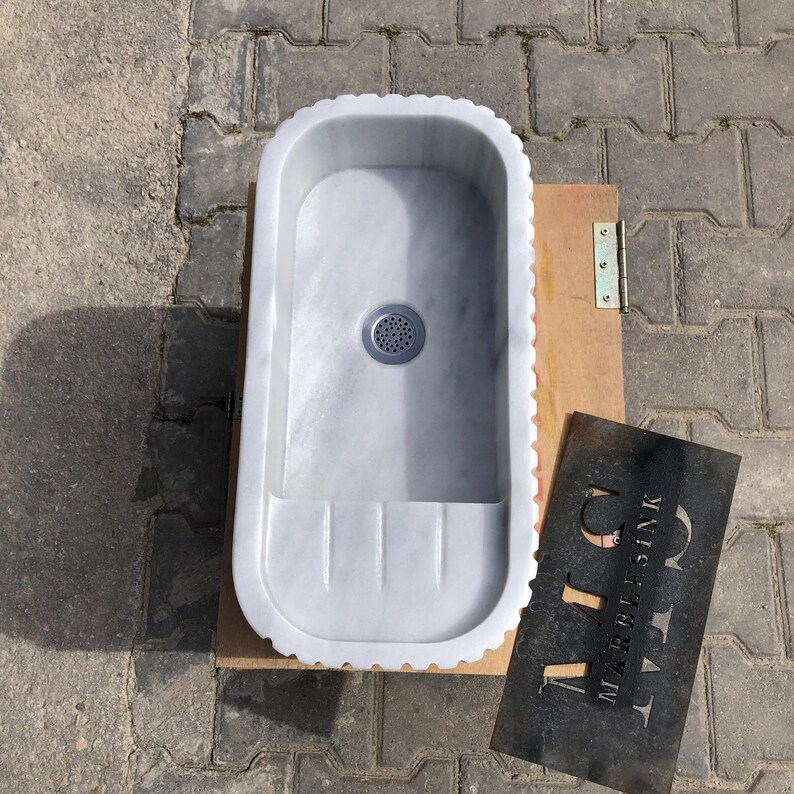Elegant Bathroom Sink Wall Mount Marble Sink Marble Bathroom Sink Powder Room Sink Top Natural Stone Carrara Marble Sink Custom Vanity
