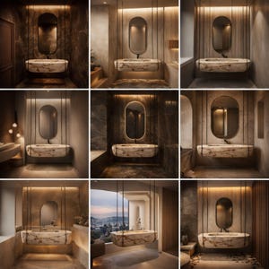 Rare Calacatta Viola marble sink designed as a suspended floating vanity sink, hand carved luxury stone basin created from a massive marble block, architectural statement bathroom sink perfect for modern villas, penthouses and luxury interiors, sculptural designer bathroom basin suspended with steel chains, exclusive handmade marble sink crafted by MarbleSinkCo artisans