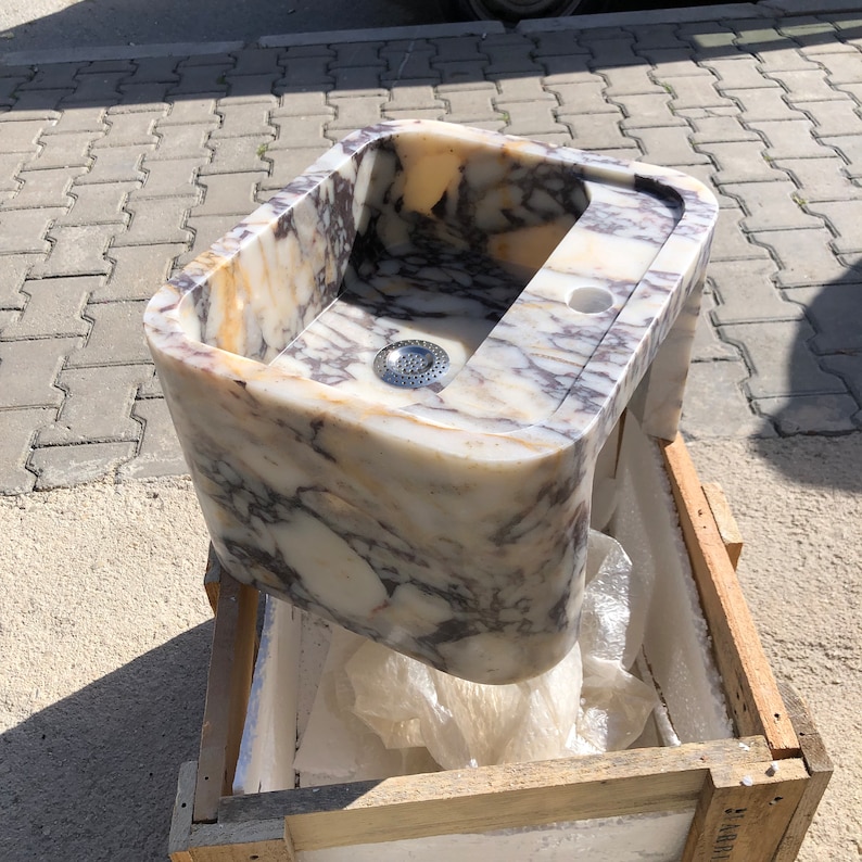 Calacatta Marble Sink, Sink For Bathroom, Marble calacatta vagli Sink, Luxury Sink , Wall Mount Sink , Natural Stone, Stone Bathroom Vanity