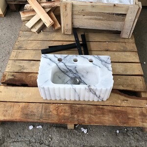 Stone Vessel Sinks, L45cmxW25cmx16 cm Sized，Stone Sinks, Stone Sinks, Bathroom Sinks, Natural Sinks, Carrara Marble Sinks, Vanity Washbasins
