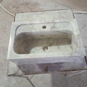Calacatta Viola Marble Sink Wall Mount Marble Sink Marble Bathroom Sink Powder Room Sink Custom Vanity Top Natural Stone Marble Sink