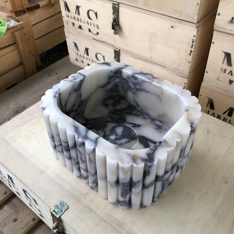 Marble sink, Vessel sink, calcatta marble sink, gold marble sink, hand carved sink, sinks for bathroom, powder room sinks, viola vanity, washbasin bathroom, vanity top sink, mounted marble sink, Wall Mount Sink, custom order sink