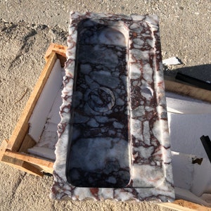 Lilac Marble Hand-Carved Sink - Custom Wall-Mount Vessel