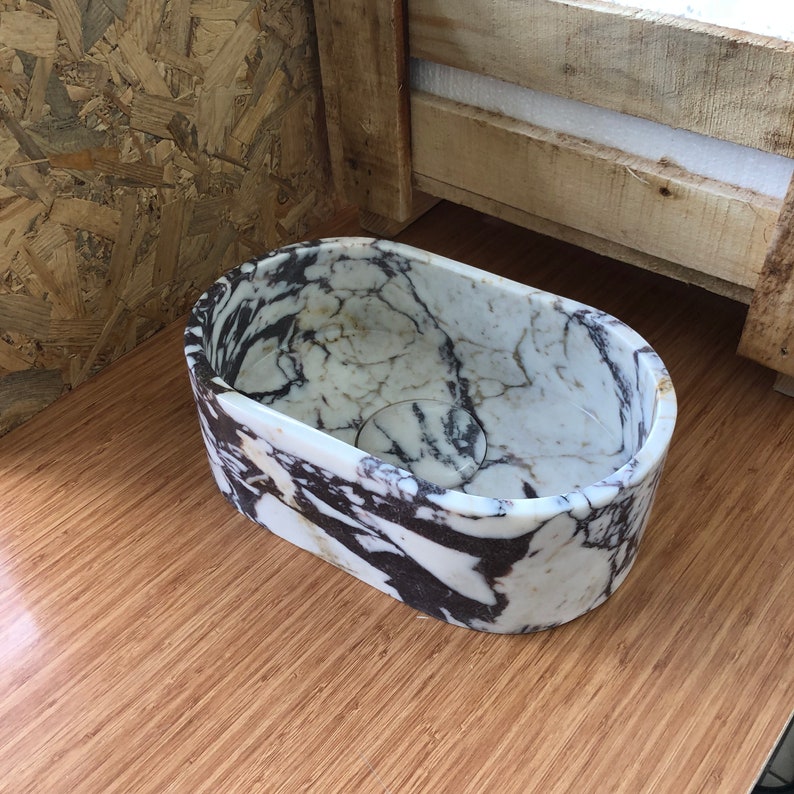 Elegant Bathroom Sink Wall Mount Marble Sink Marble Bathroom Sink Powder Room Sink Top Natural Stone Calacatta Marble Sink Custom Vanity