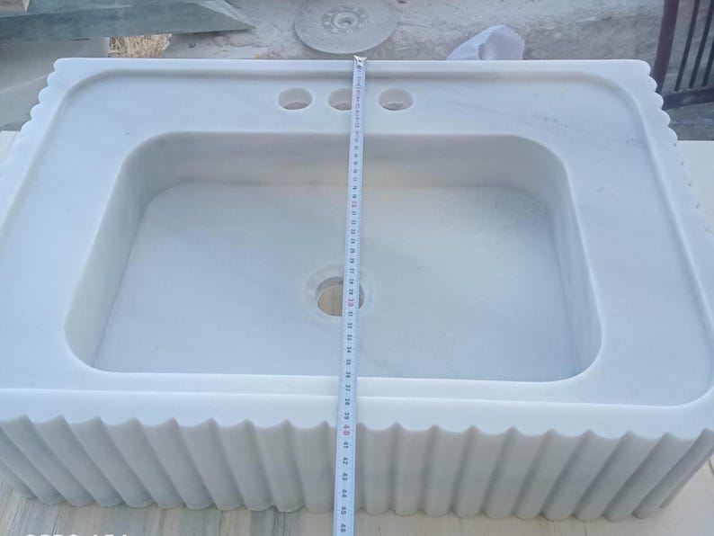 Elegant Bathroom Sink Wall Mount Marble Sink Marble Bathroom Sink Powder Room Sink Top Natural Stone Carrara Marble Sink Custom Vanity