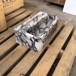 Calacatta Bathroom Sink Wall Mount Marble Sink Marble Bathroom Sink Powder Room Sink Top Natural Stone Calacatta Marble Sink Custom Vanity