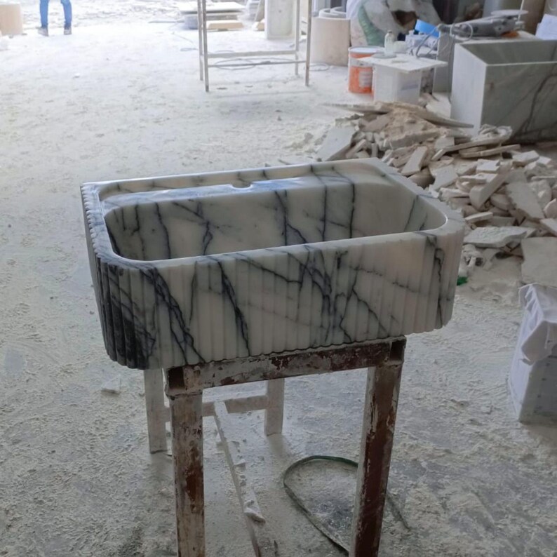 Lilac Marble Handmade Sink - Custom Wall-Mount Vessel Sink