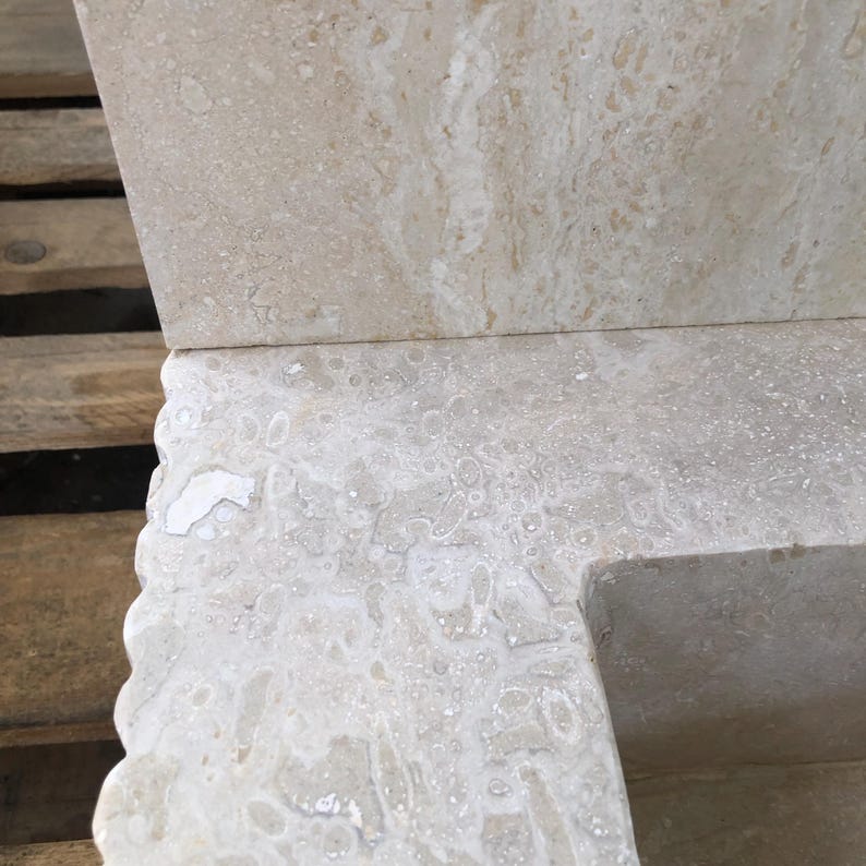 Ready To Ship - Luxury Travertine Marble Sink - Blast Cut Marble Sink - Hand Carved Travertine Bathroom Sink - Natural Edge Wash Basin