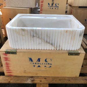Elegant Bathroom Sink Wall Mount Marble Sink Marble Bathroom Sink Powder Room Sink Top Natural Stone Calacatta Marble Sink Custom Vanity