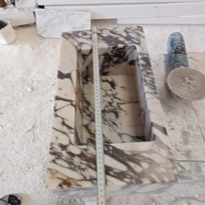 Elegant Bathroom Sink Wall Mount Marble Sink Marble Bathroom Sink Powder Room Sink Top Natural Stone Calacatta Marble Sink Custom Vanity