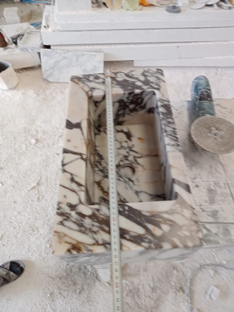 Elegant Bathroom Sink Wall Mount Marble Sink Marble Bathroom Sink Powder Room Sink Top Natural Stone Calacatta Marble Sink Custom Vanity