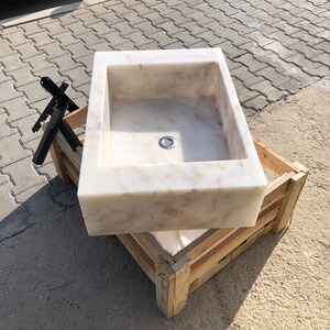 Calacatta Gold Marble Sink, Stone Sink, Hand Carved Sink, Marble Sink, Round Corner, Wall Sink, Rare Find, Special Order Sink, Sink Vanity Wall Mounted sink, marble sink vanity, marble sink basin, sink calacatta viola, grooved Front, Sinks for Kitchen, Sinks For Bathroom, Sinks on a Stand, Sinks and Vanities, Sinks for Vanity, Sink With Backsplash, Sinks With Vanity, Wall Hanging