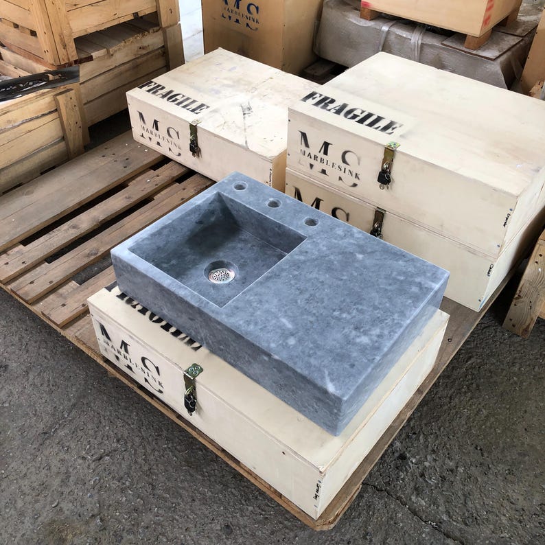 Luxury Lilac Marble Sink, Handcrafted for Bathrooms & Kitchens, Natural Stone Vanity, Unique Modern Design, Countertop - Wall Mount Options