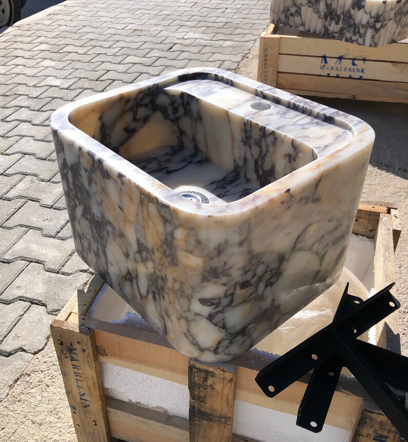 Calacatta Marble Sink, Sink For Bathroom, Marble calacatta vagli Sink, Luxury Sink , Wall Mount Sink , Natural Stone, Stone Bathroom Vanity