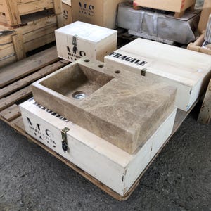 Luxury Lilac Marble Sink, Handcrafted for Bathrooms & Kitchens, Natural Stone Vanity, Unique Modern Design, Countertop - Wall Mount Options