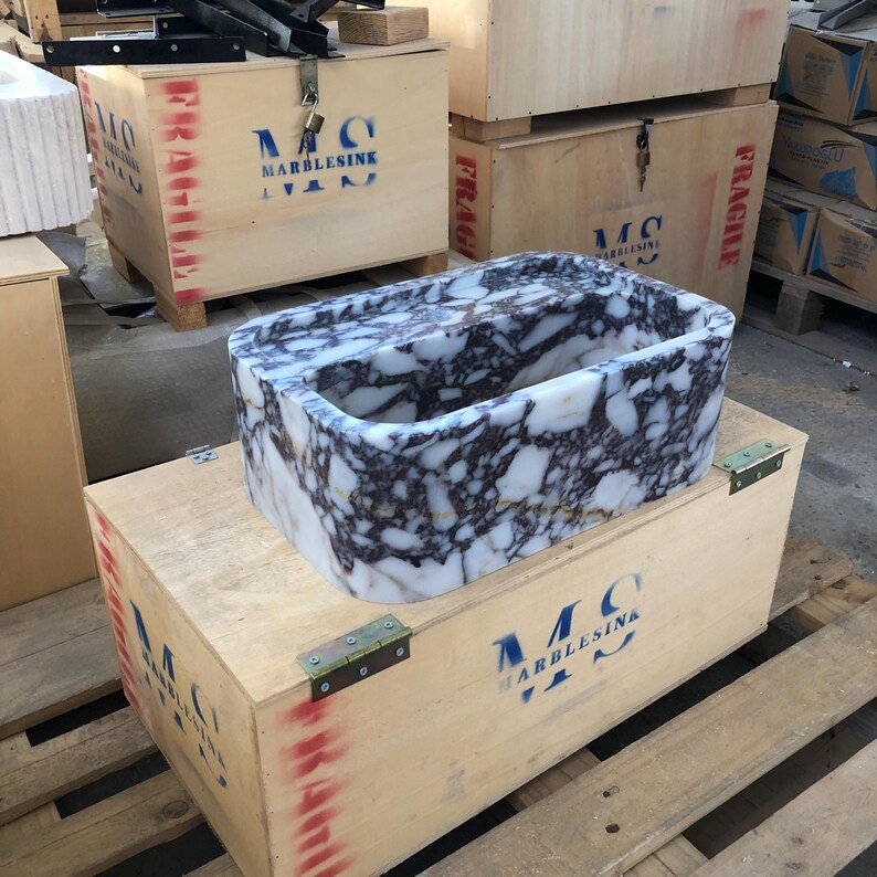Elegant Bathroom Sink Wall Mount Marble Sink Marble Bathroom Sink Powder Room Vanity Top Natural Stone Calacatta Marble Sink Custom Vanity