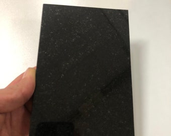 Black Granite Marble Sample: Handmade Stone Tile for DIY Crafts (10 x 15 cm)