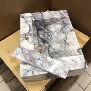 Elegant Bathroom Sink Wall Mount Marble Sink Marble Bathroom Sink Powder Room Sink Top Natural Stone Lilac Marble Sink Custom Vanity