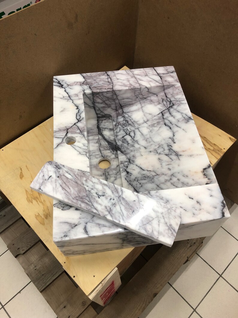 Elegant Bathroom Sink Wall Mount Marble Sink Marble Bathroom Sink Powder Room Sink Top Natural Stone Lilac Marble Sink Custom Vanity