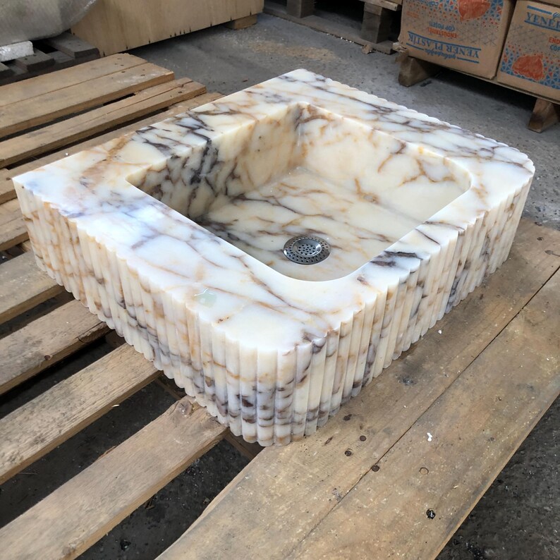 Calacatta Viola Marble Sink | Custom Order | Powder Room Sink | Wall Mounted Sink