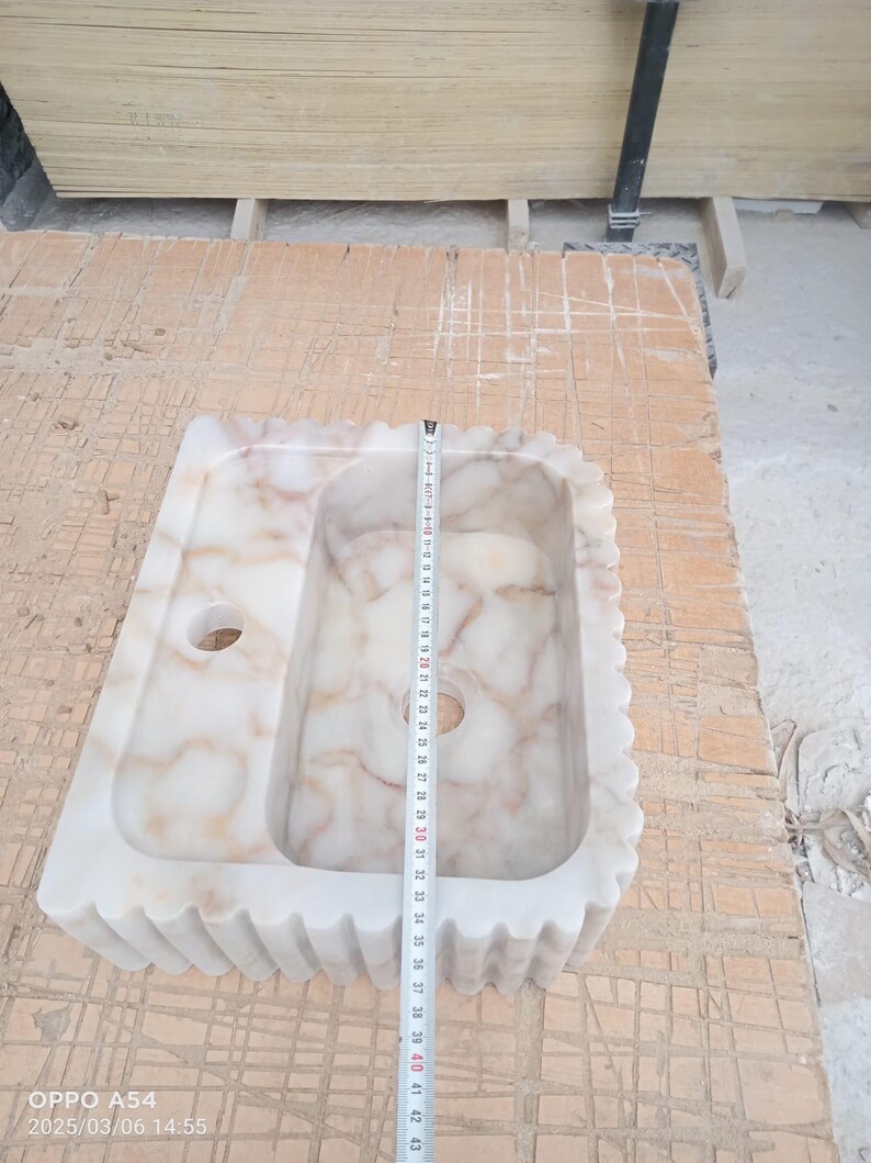 Elegant Bathroom Sink Wall Mount Marble Sink Marble Bathroom Sink Powder Room Sink Top Natural Stone Calacatta Marble Sink Custom Vanity