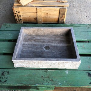 Travertine Sink Split Face Design - 100% Natural Stone - Handcrafted - Sink for Bathroom - Stone Sink - Marble Sink - Rustic Designs