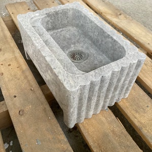 Travertin Bathroom Sink Wall Mount Marble Sink Marble Bathroom Sink Powder Room Sink Natural Stone Sink Silver Travertine Sink Custom Vanity
