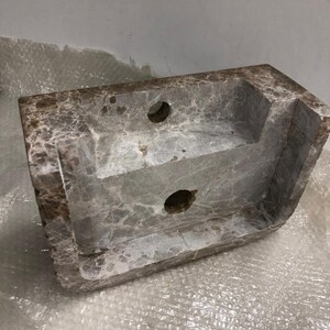 Customizable Emperador Dark Marble Sink - Reed Pattern, Bespoke Design, Luxury Bathroom Vanity
