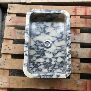 Handmade Calacatta Viola Marble Sink: Customizable Rectangle Bathroom Vanity  Powderroom Sink