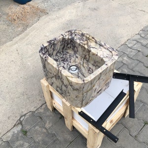 Marble Vessel Sink, Handmade, Marble Sink, Stone Sink, Rectangle Design with or without Faucet Hole, Sleek and Modern Washbasin for Bathroom