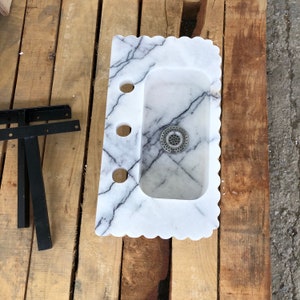 Stone Vessel Sinks, L45cmxW25cmx16 cm Sized，Stone Sinks, Stone Sinks, Bathroom Sinks, Natural Sinks, Carrara Marble Sinks, Vanity Washbasins
