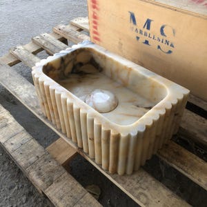 Elegant Bathroom Sink Wall Mount Marble Sink Marble Bathroom Sink Powder Room Sink Top Natural Stone Calacatta Marble Sink Custom Vanity