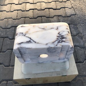 Calacatta Viola Marble Sink, Custom Order Marble Sink, Marble Washbasin, Powder Room sink, Hand Carved Sink, Wall Mounted Sink