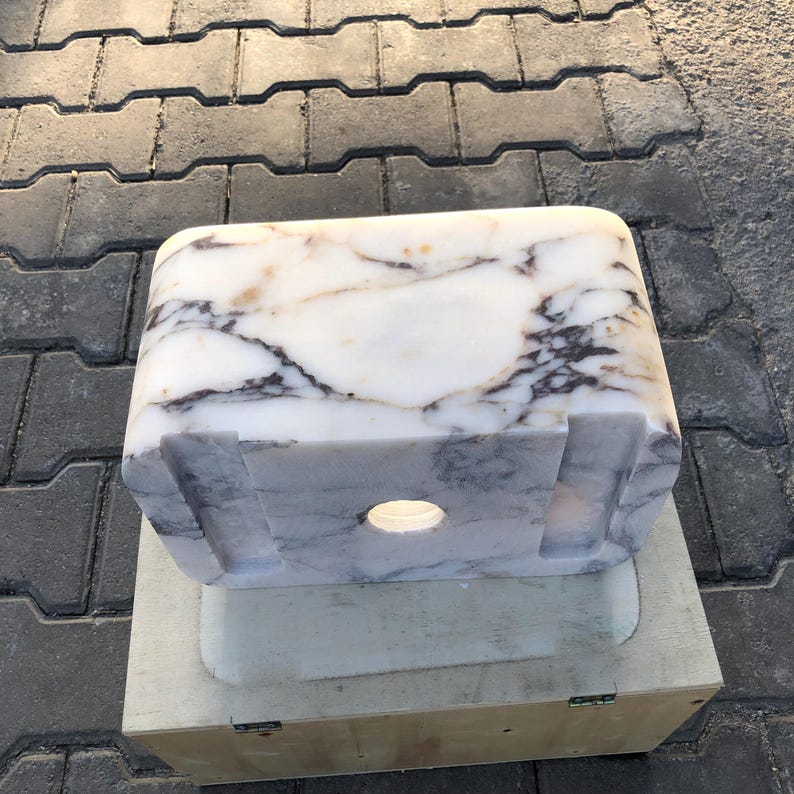 Calacatta Viola Marble Sink, Custom Order Marble Sink, Marble Washbasin, Powder Room sink, Hand Carved Sink, Wall Mounted Sink